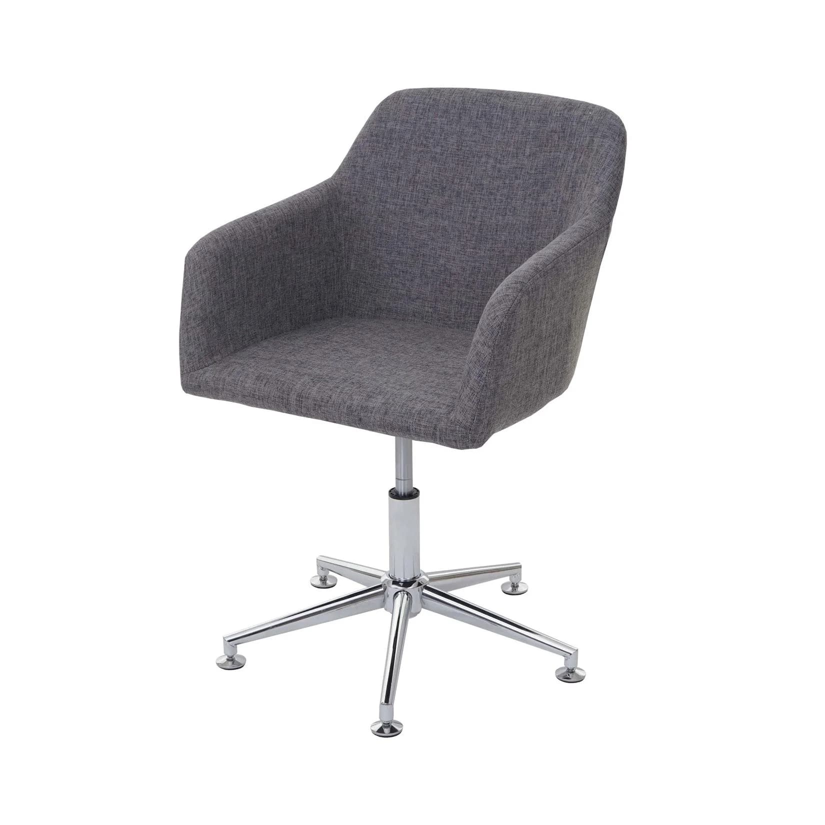 Esszimmerstuhl MCW-A74 Grau höhenverstellbar Textil Loungesessel