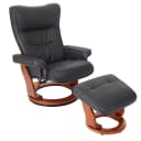 MCA Relaxsessel Edmonton mit Hocker - Echtleder Schwarz Bild 2