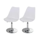 MCW 2er-Set Drehstuhl Vaasa T501 Weiß Kunstleder höhenverstellbar Bild 1