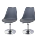 MCW 2er-Set Esszimmerstuhl Vaasa T501 Dunkelgrau Kunstleder Höhenverstellbar Bild 1