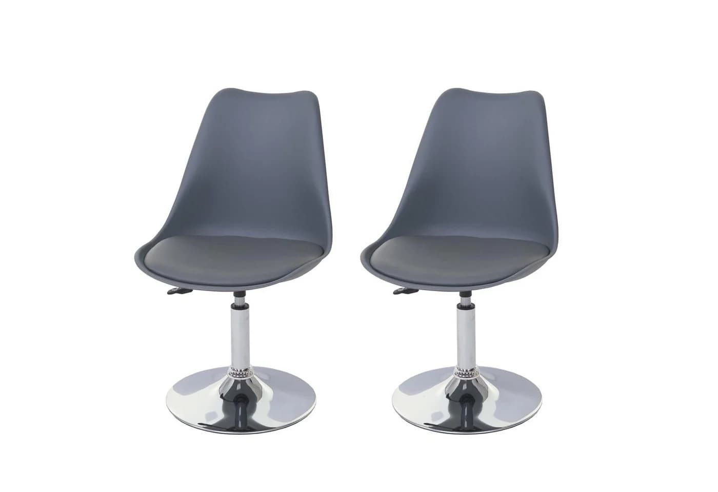 MCW 2er-Set Esszimmerstuhl Vaasa T501 Dunkelgrau Kunstleder Höhenverstellbar - Bild 3