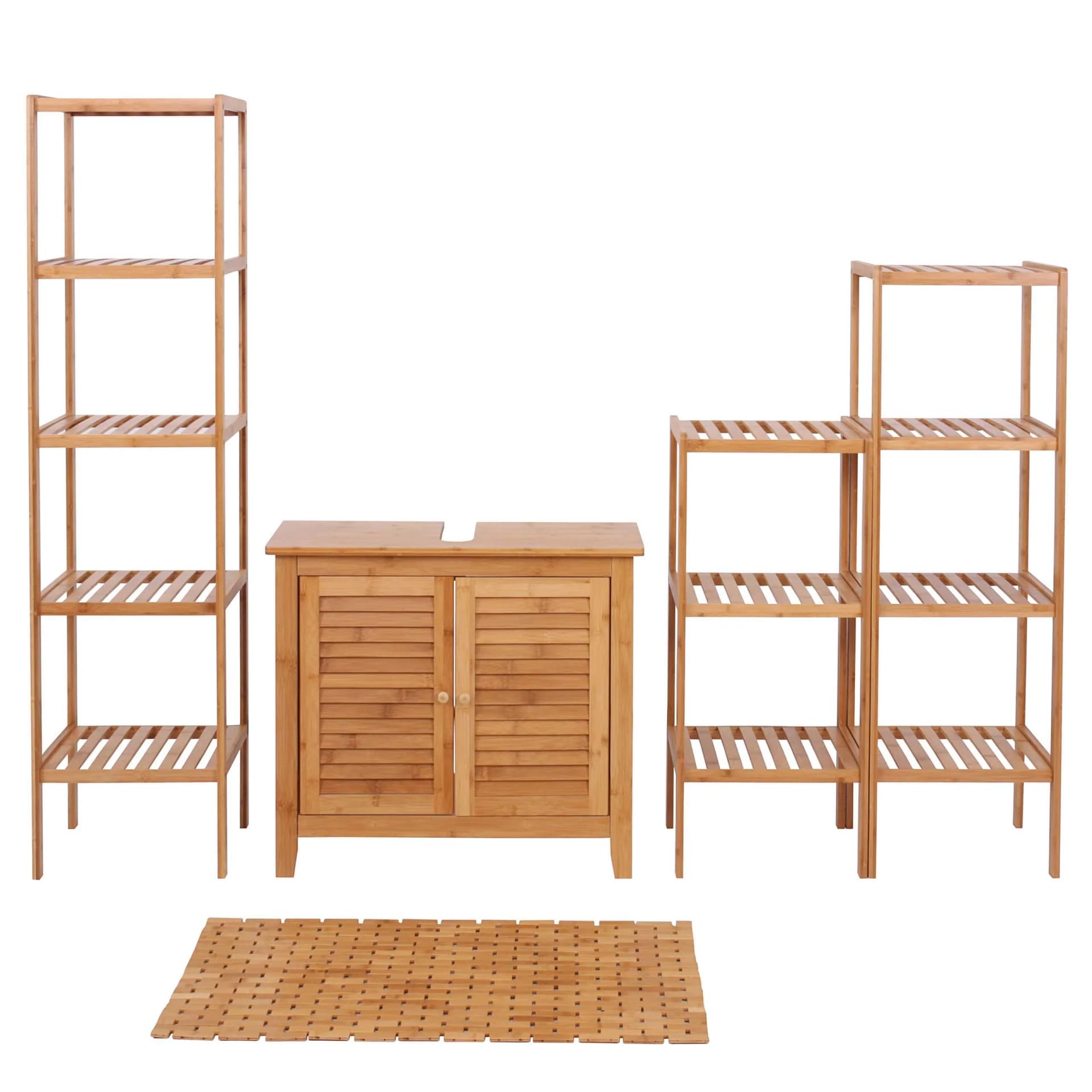 MCW Badezimmerset MCW-B18 Komplett Badmöbel Badset Badschrank Bambus - Bild 2