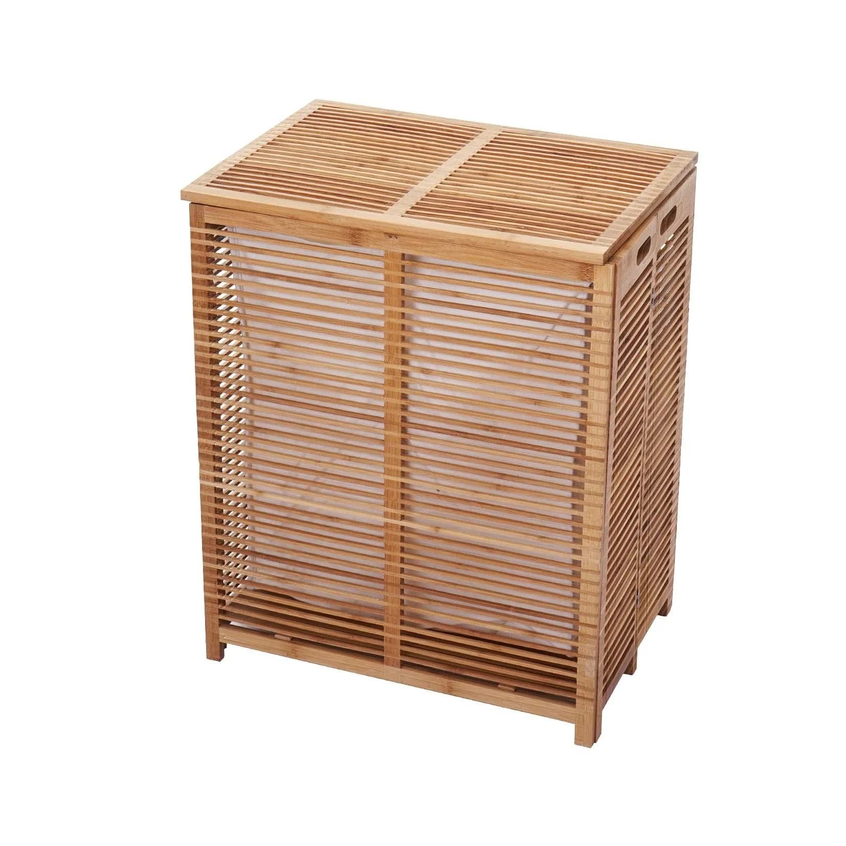 Wäschetruhe MCW-B18 Bambus 61x50x35cm