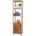 Badregal MCW-B18 Bambus Standregal mit Tür Bild 1