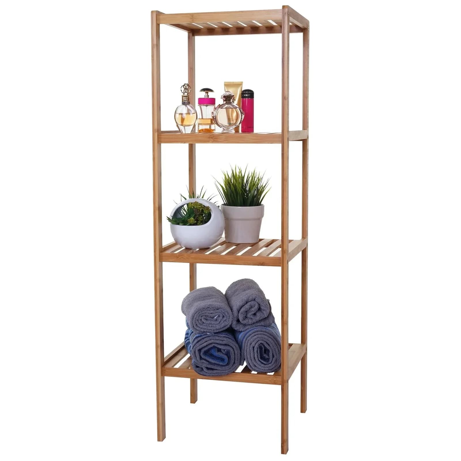 Badregal MCW-B18 Bambus Badezimmer Badschrank Standregal