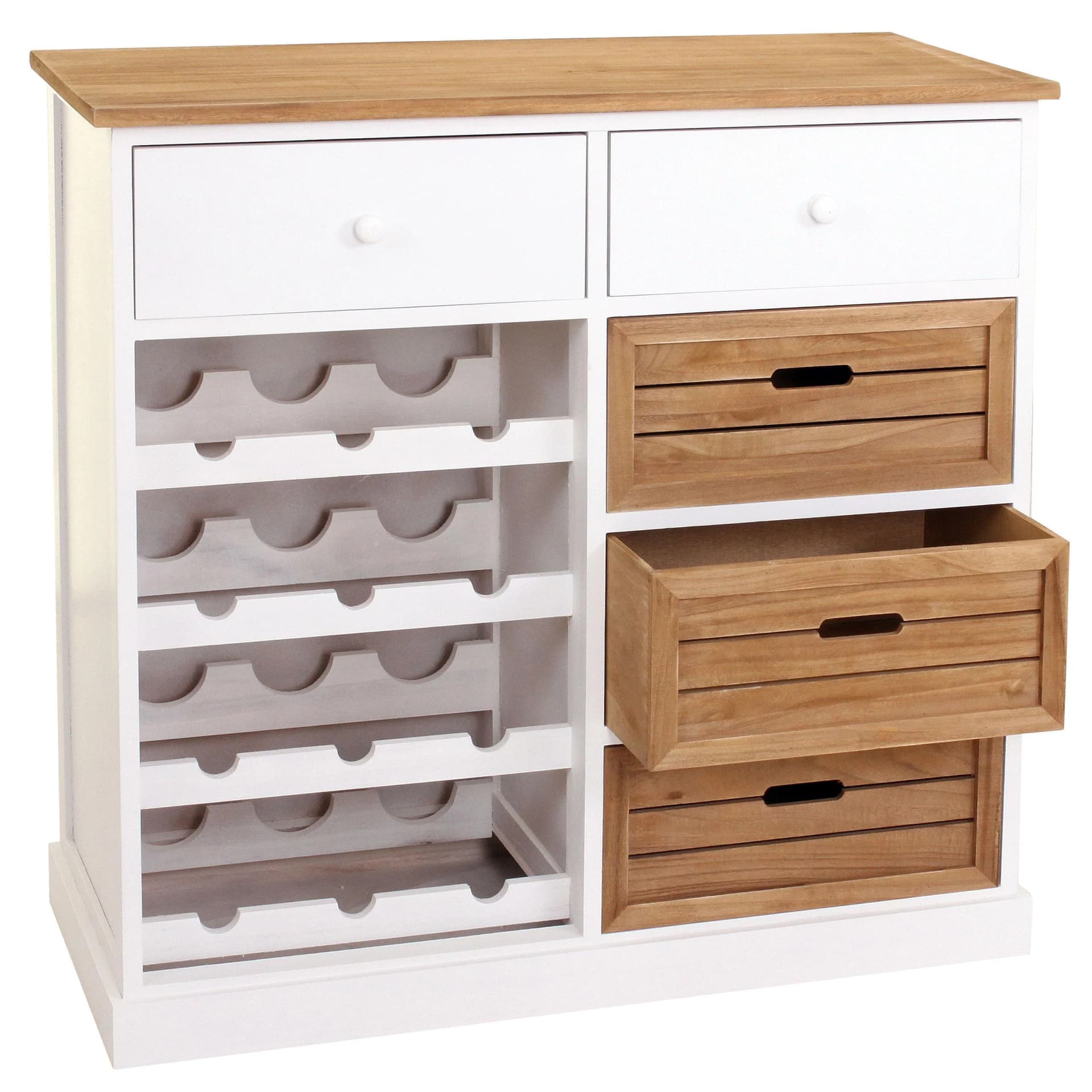 MCW Weinregal Kommode mit Schubladen für 12 Flaschen Landhaus - Bild 2
