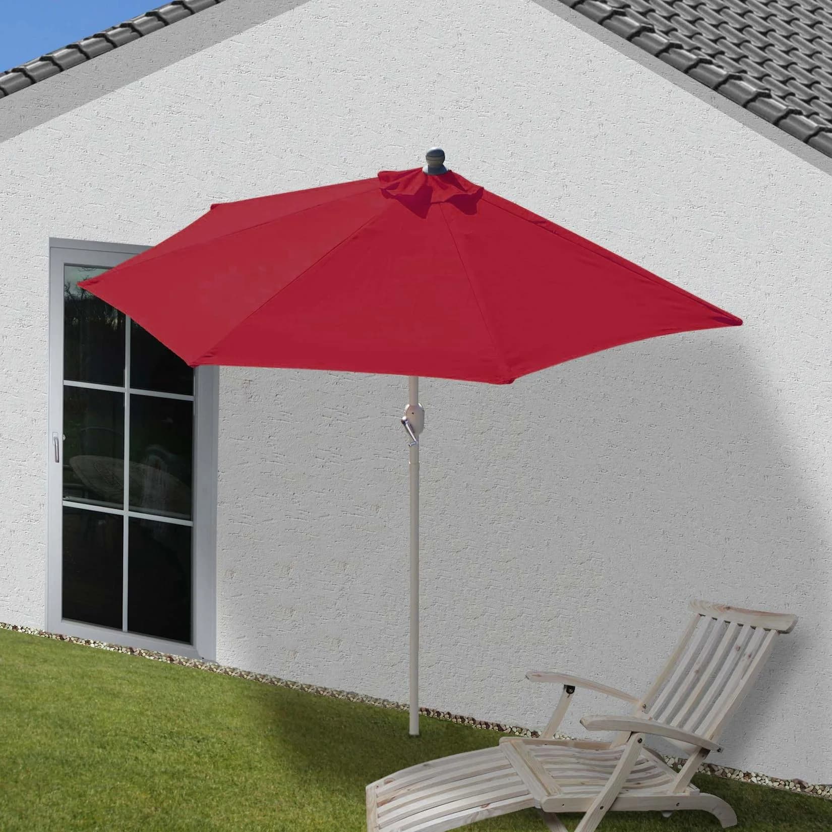 MCW Sonnenschirm halbrund Lorca Bordeaux UV 50+ Polyester/Alu