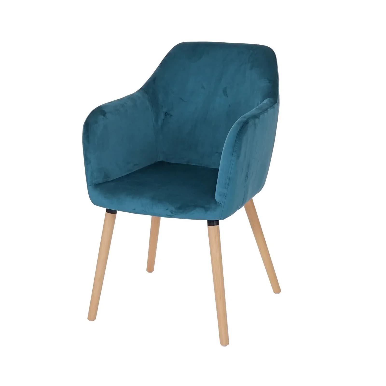 MCW Esszimmerstuhl Vaasa T381 Retro 50er Jahre Samt Petrol-Blau