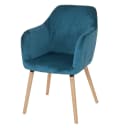 MCW Esszimmerstuhl Vaasa T381 Retro 50er Jahre Samt Petrol-Blau Bild 2