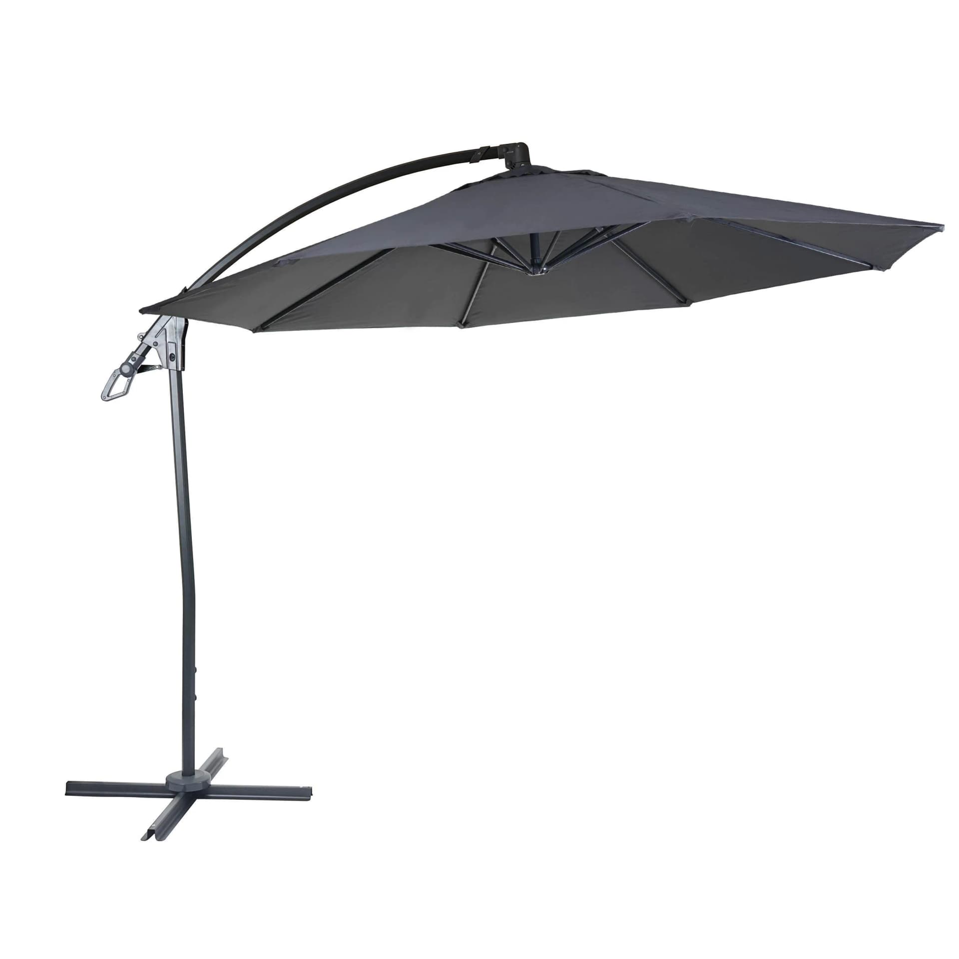 Deluxe Ampelschirm MCW-D14, Sonnenschirm 3m Polyester Aluminium Stahl Anthrazit - Bild 2