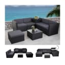 MCW Poly-Rattan-Garnitur MCW-D21 Anthrazit mit Aufbewahrungsbox Bild 1