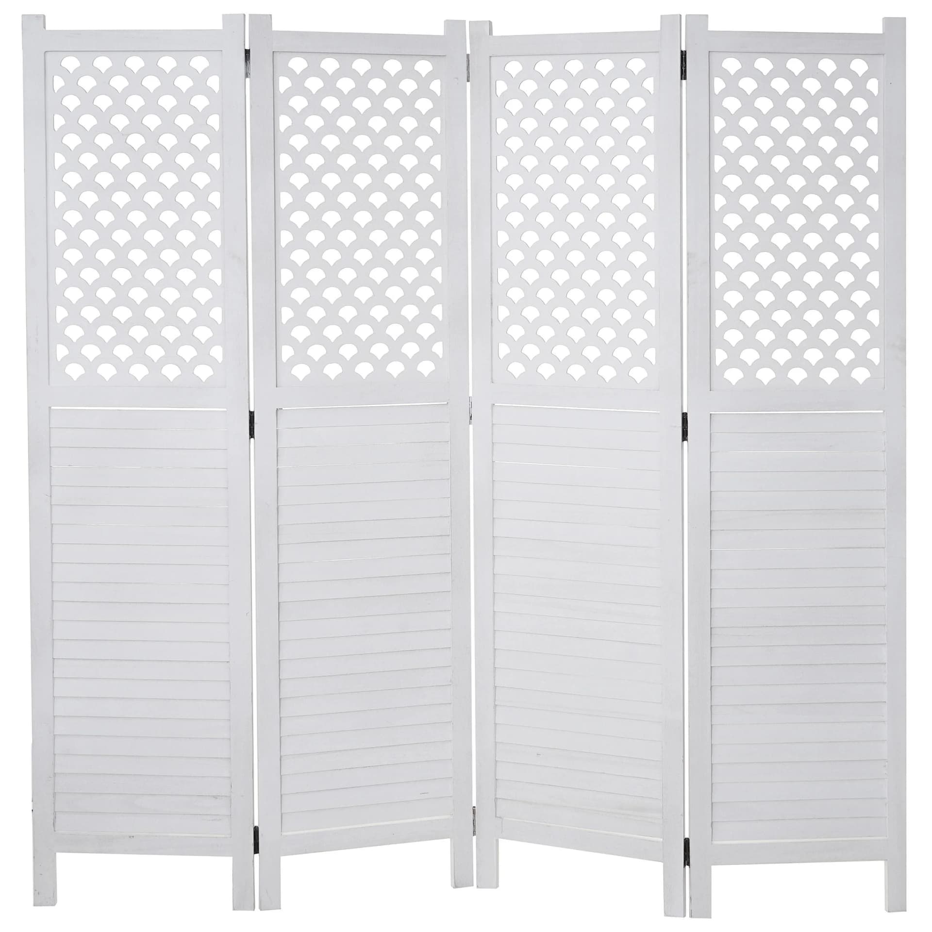 Paravent MCW-A84 Raumteiler Ornamente Weiß - Bild 2