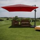 Gastronomie-Ampelschirm MCW-A96 Sonnenschirm 3x3m Polyester Alu/Stahl 23kg Bordeaux Bild 1