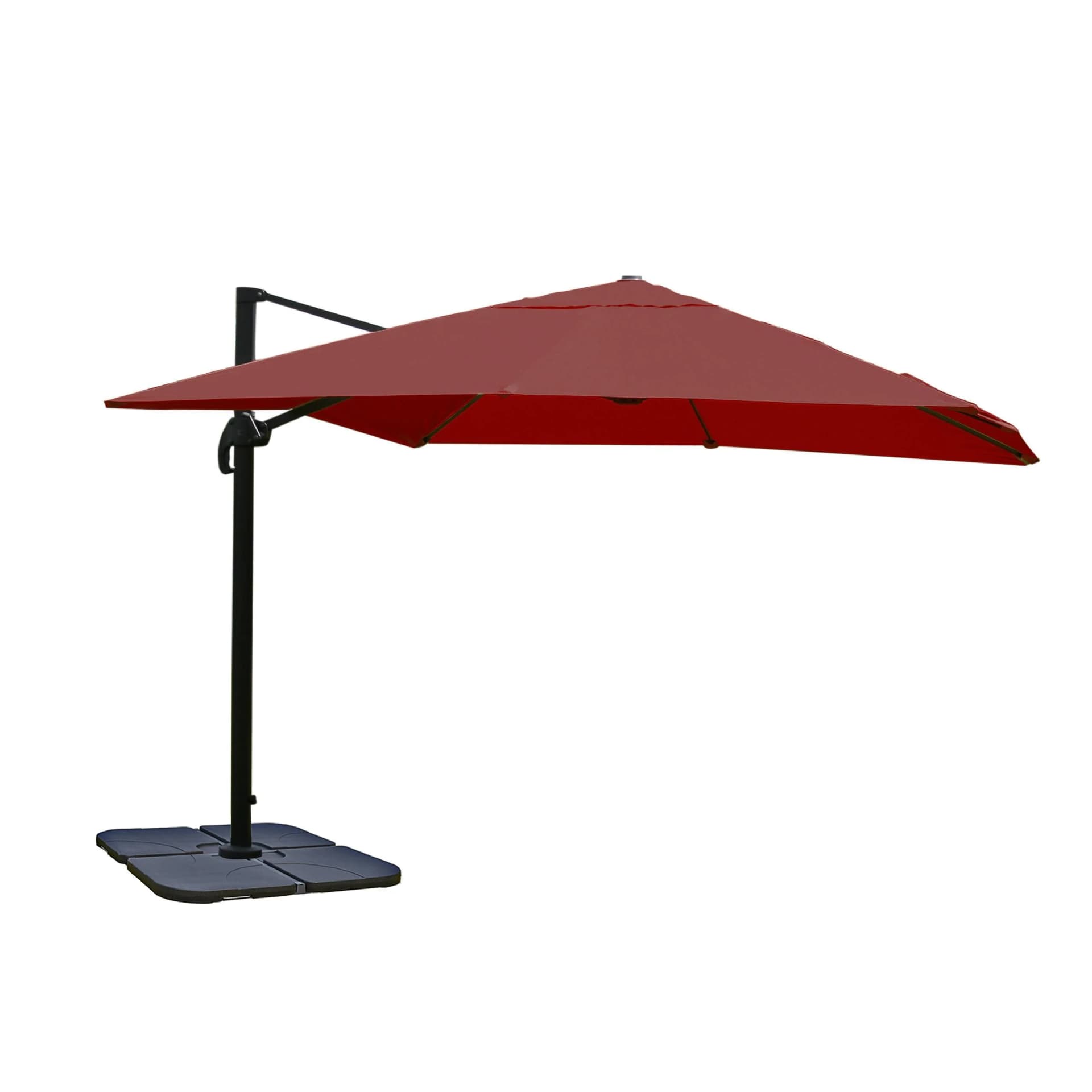 Ampelschirm MCW-A96 Gastronomie Sonnenschirm 3x3m Polyester Aluminium 23kg Bordeaux - Bild 2