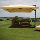 Ampelschirm MCW-A96 Sonnenschirm Gastronomie 3x3m Polyester/Alu 23kg Creme Bild 1