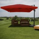 Ampelschirm MCW-A96 Sonnenschirm Gastronomie 3x3m Polyester/Alu 23kg Bordeaux Bild 1