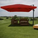 Gastronomie-Ampelschirm MCW-A96 3x4m Polyester Aluminium Stahl 26kg Bordeaux Bild 1