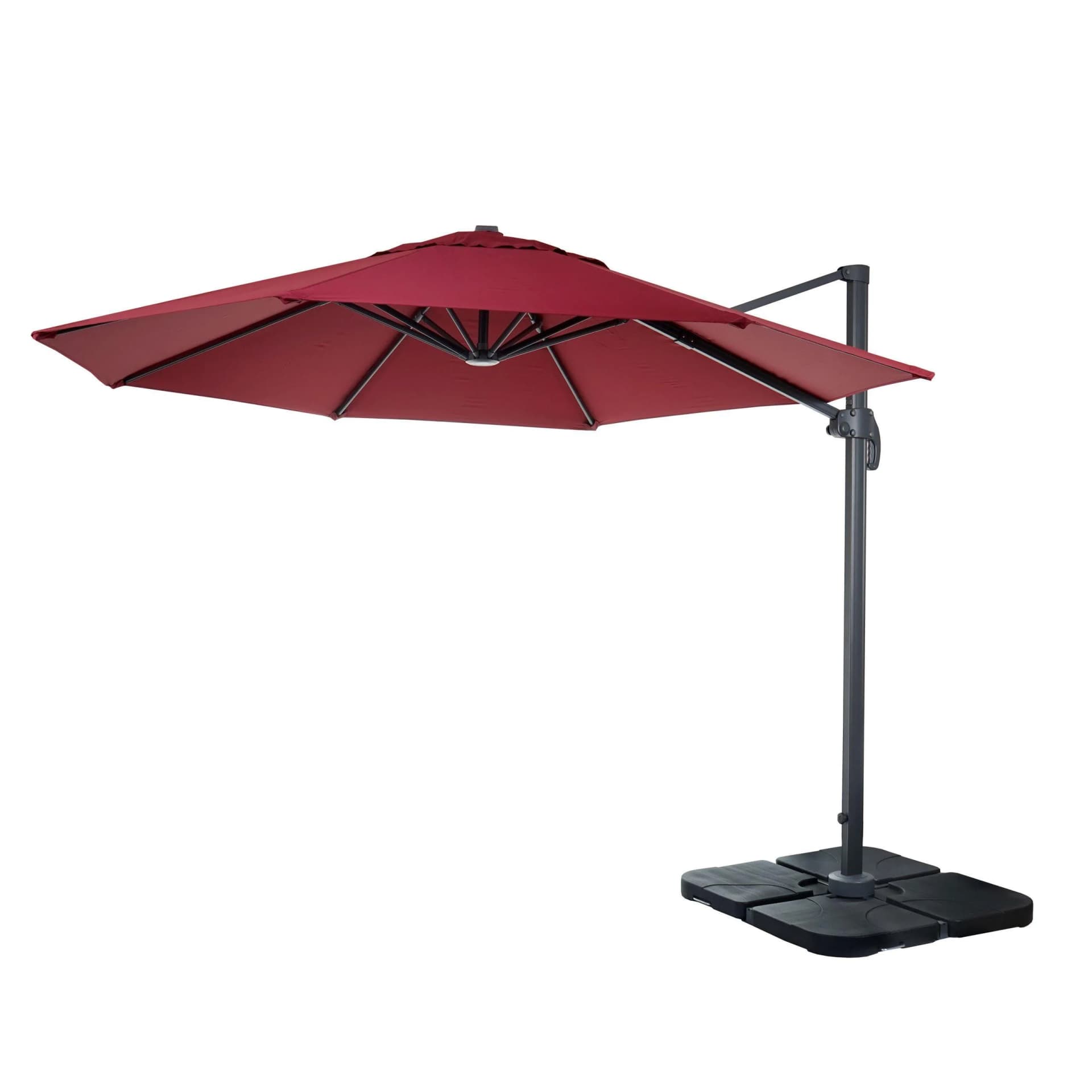 Gastronomie-Ampelschirm MCW-A96 Sonnenschirm 3m Polyester Aluminium/Stahl Bordeaux - Bild 2