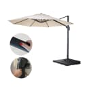 Gastronomie-Ampelschirm MCW-A96, Sonnenschirm, rund Ø 4m Polyester Alu/Stahl 27kg Creme mit Ständer Bild 1