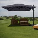 Gastronomie-Ampelschirm MCW-A96 Sonnenschirm 3x3m Polyester/Alu 23kg Anthrazit Bild 1