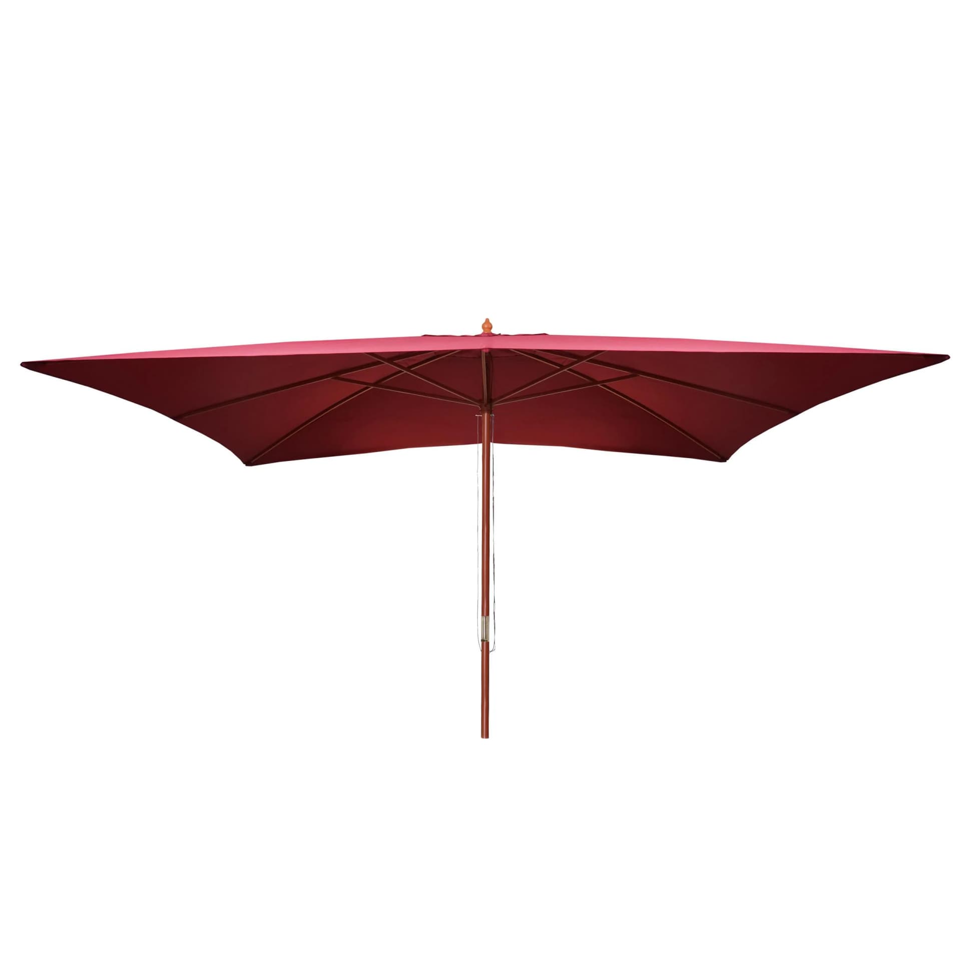 MCW Sonnenschirm Lissabon 3x4m Polyester/Holz Marktschirm Bordeaux - Bild 2