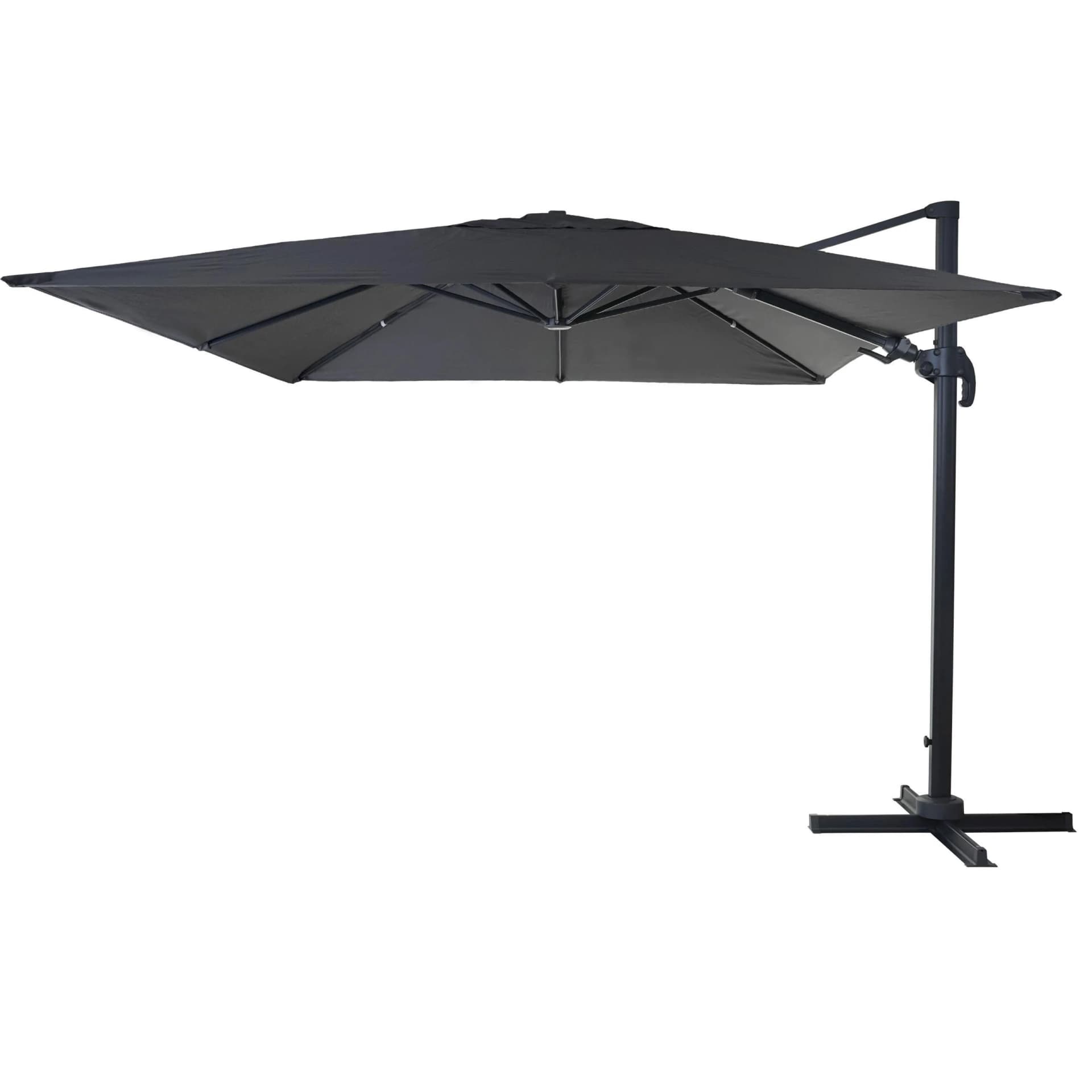 Gastronomie-Ampelschirm MCW-A96 3x3m Polyester Alu/Stahl 23kg Anthrazit - Bild 2