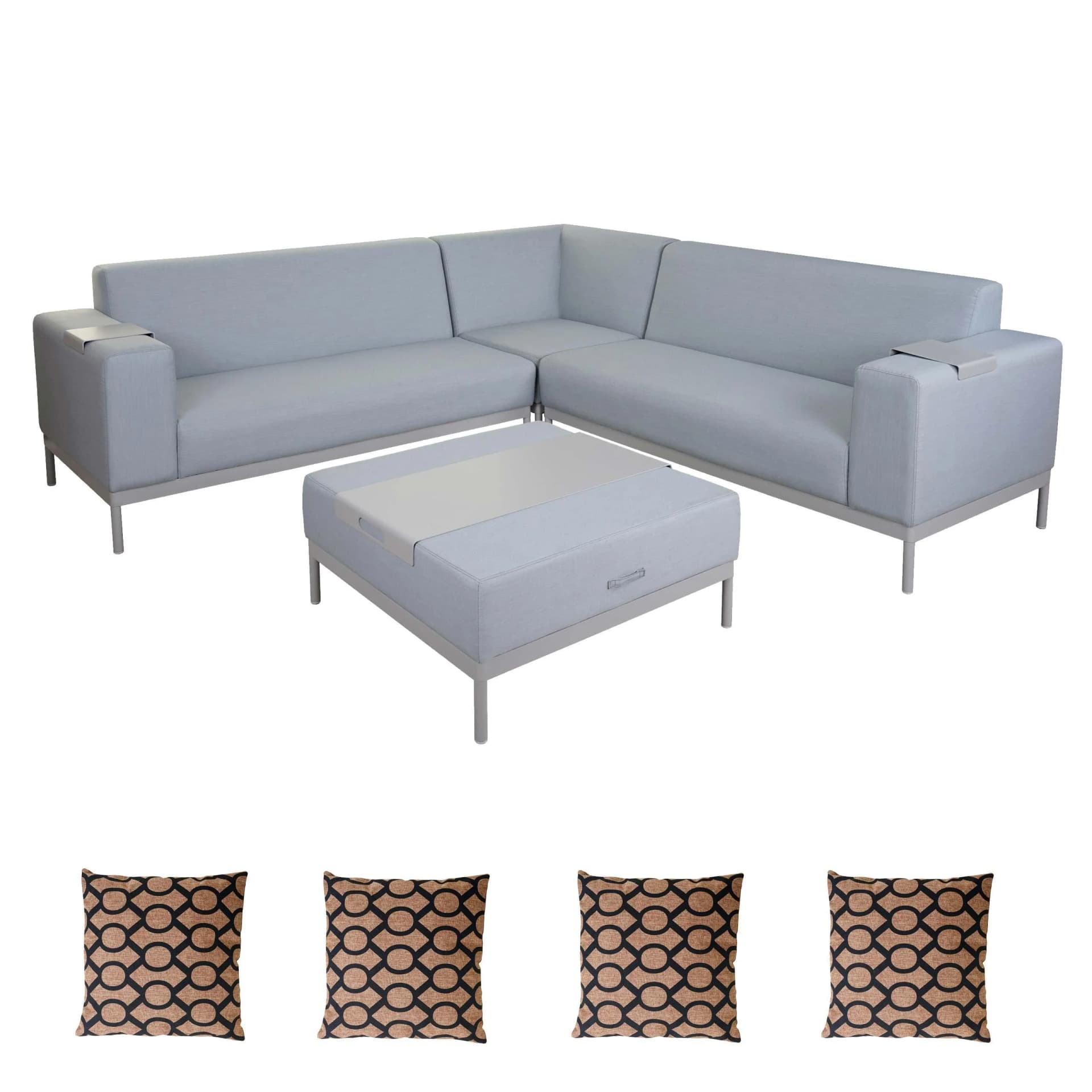 Alu-Garten-Garnitur MCW-C47 mit Kissen blau/braun - Bild 2