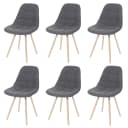 6er-Set Esszimmerstuhl MCW-A60 II Retro 50er Jahre Design grau Bild 2