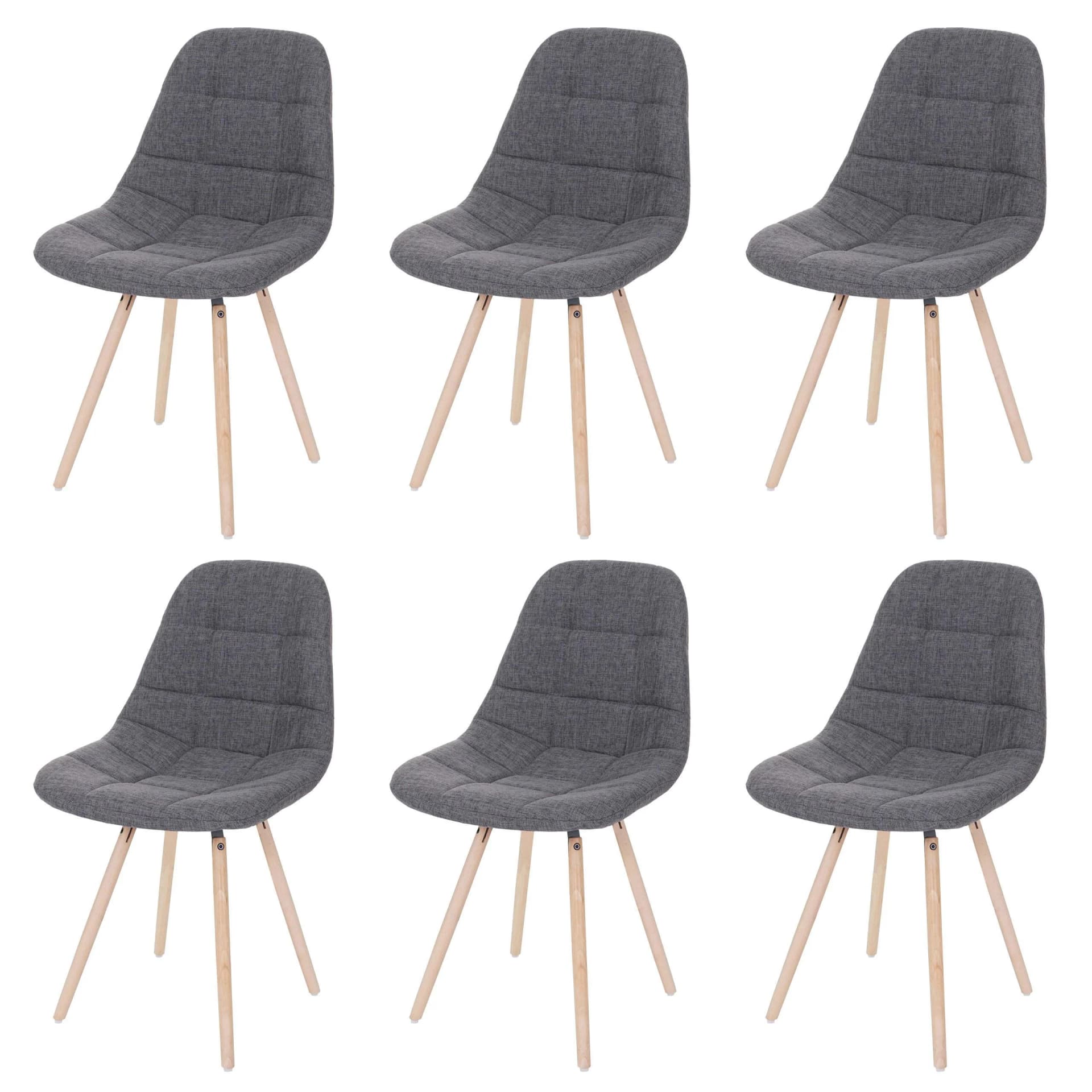 6er-Set Esszimmerstuhl MCW-A60 II Retro 50er Jahre Design grau - Bild 2