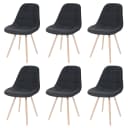 6er-Set Esszimmerstuhl MCW-A60 II Retro 50er Jahre Design Stoff dunkelgrau Bild 2