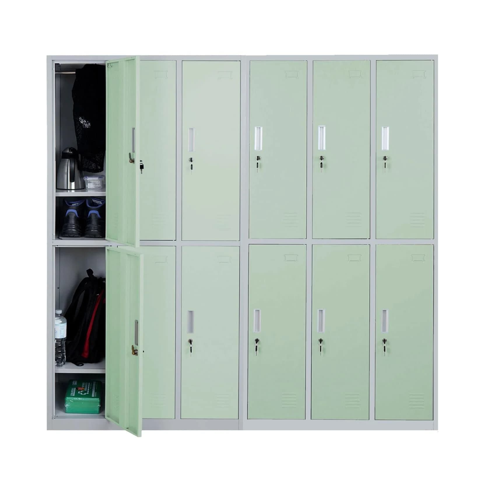 MCW Schließfach Preston T829 Metall 12 Fächer Grün