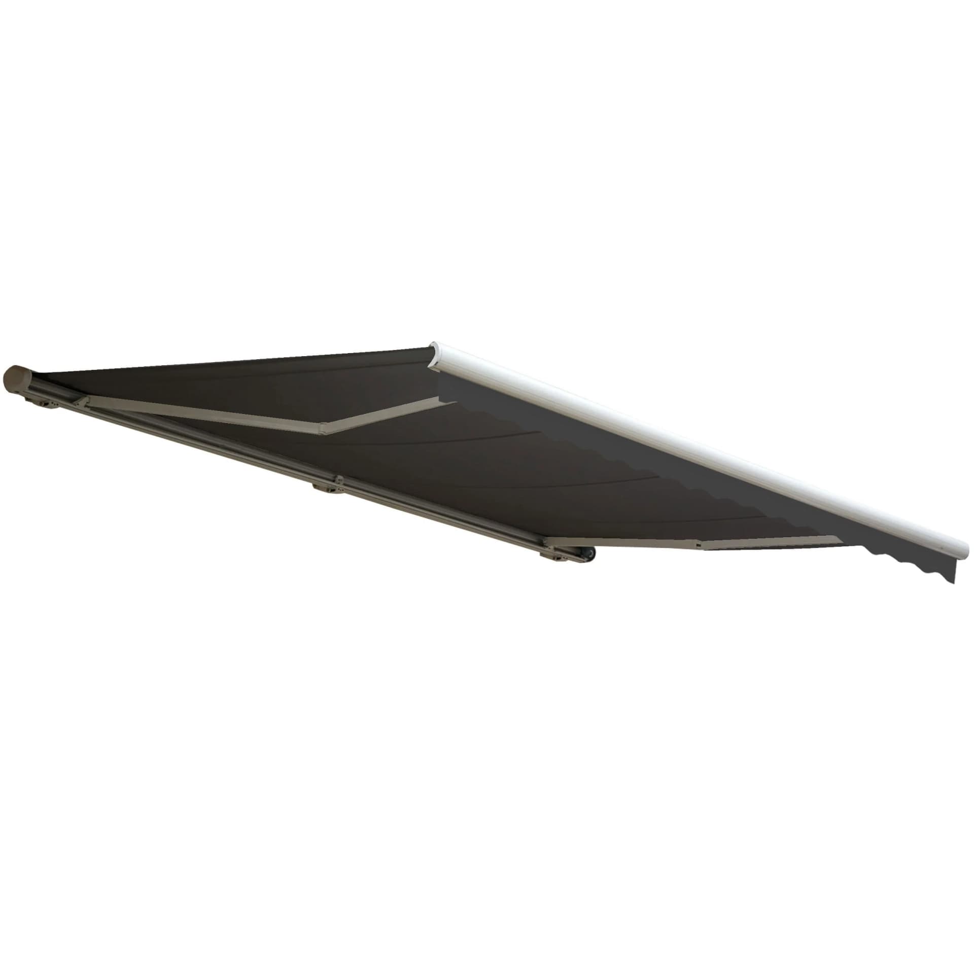 Elektrische Kassetten-Markise H124 Vollkassette Volant 5x3m Polyester Anthrazit - Bild 2