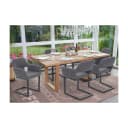6er-Set Esszimmerstuhl MCW-A50 II Freischwinger Retro Grau Stoff Bild 1