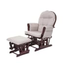 MCW Relaxsessel MCW-C76 Schaukelstuhl mit Hocker Stoff Creme-Grau Bild 1