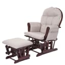 MCW Relaxsessel MCW-C76 Schaukelstuhl mit Hocker Stoff Creme-Grau Bild 2