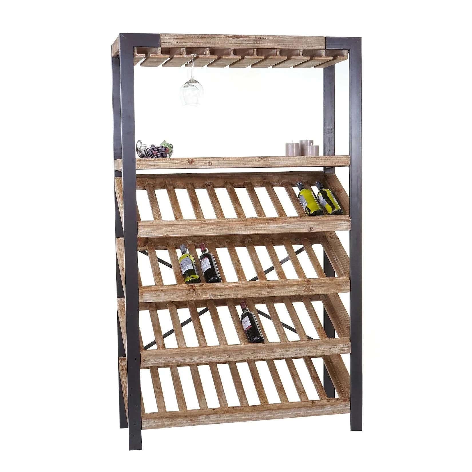 Weinregal MCW-D60 für 40 Flaschen Massivholz