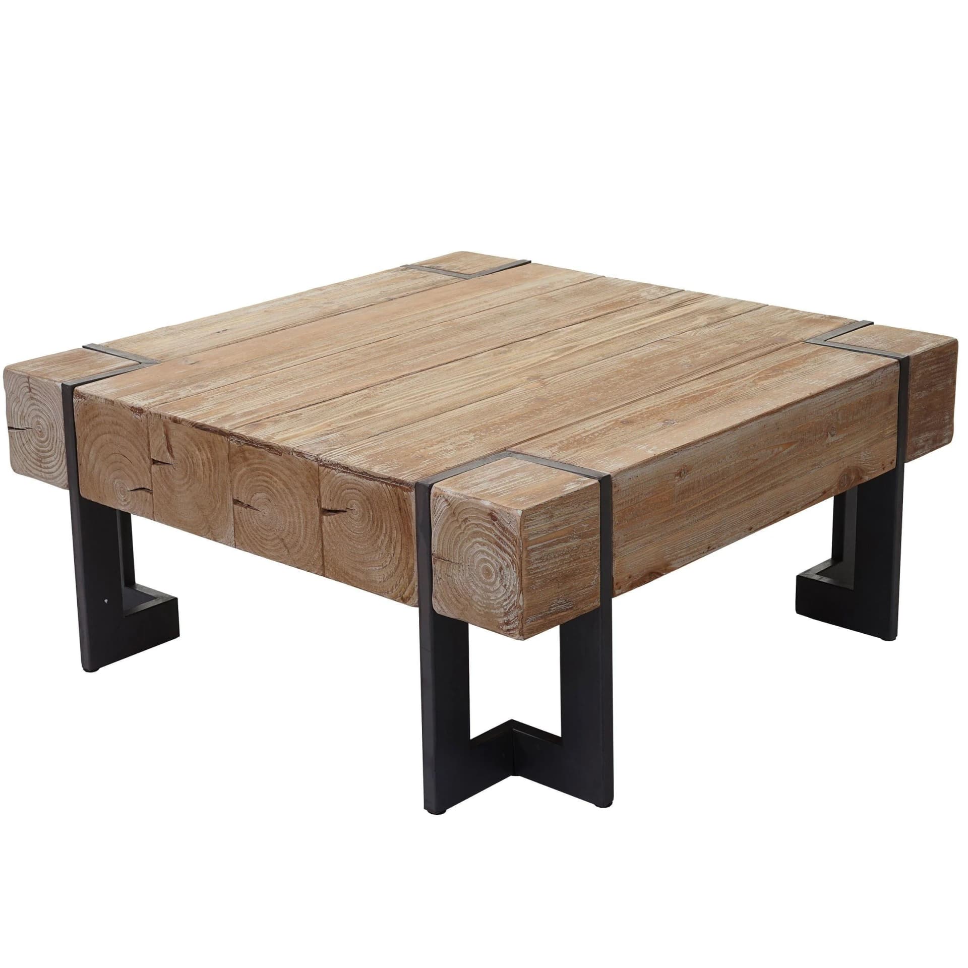 MCW Couchtisch MCW-A15 Rustikal Tanne Holz Naturfarben Industrial Look - Bild 2