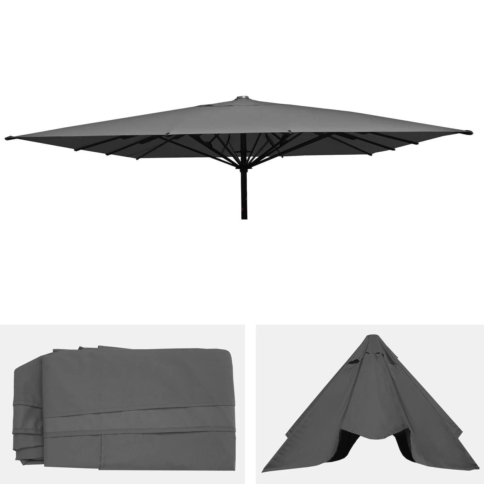 Ersatz-Bezug für Gastronomie Sonnenschirm MCW-D20 Polyester Anthrazit