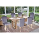 MCW 6er-Set Esszimmerstuhl Littau Grau Samt Helle Beine Bild 1