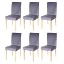 MCW 6er-Set Esszimmerstuhl Littau Grau Samt Helle Beine Bild 2