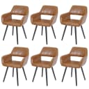 MCW 6er-Set Esszimmerstuhl Retro 50er Jahre Kunstleder Dunkel Bild 2