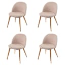 4er-Set Esszimmerstuhl MCW-D53 Retro 50er Design Stoff beige Bild 1
