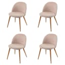 4er-Set Esszimmerstuhl MCW-D53 Retro 50er Design Stoff beige Bild 2