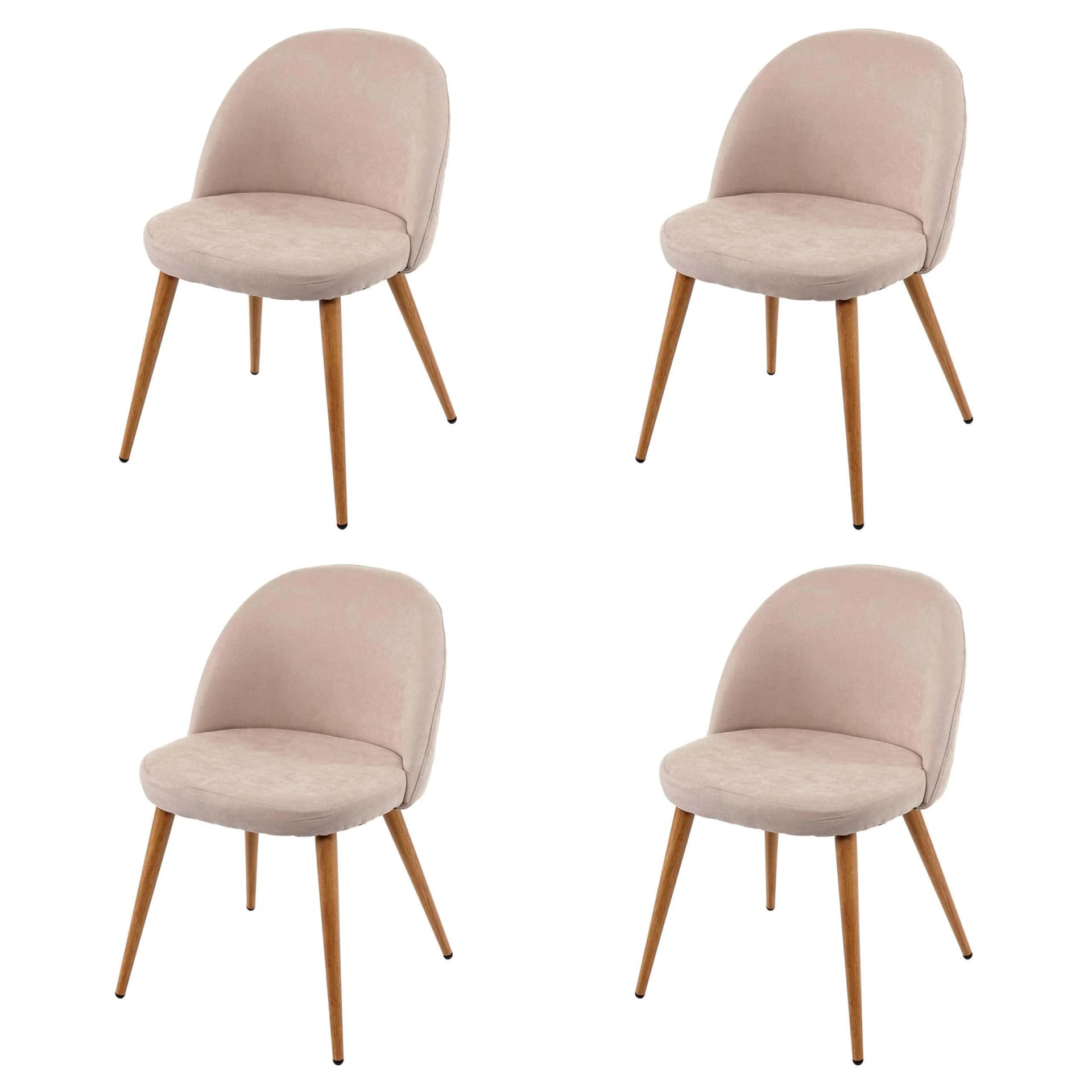 4er-Set Esszimmerstuhl MCW-D53 Retro 50er Design Stoff beige - Bild 2
