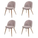 4er-Set Esszimmerstuhl MCW-D53 Retro 50er Jahre Samt Grau-Braun Bild 1