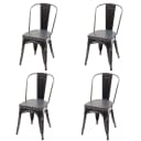 MCW 4er-Set Esszimmerstuhl Chesterfield Metall Kunstleder Schwarz-Grau Bild 1