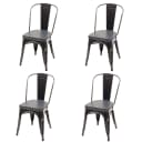 MCW 4er-Set Esszimmerstuhl Chesterfield Metall Kunstleder Schwarz-Grau Bild 2