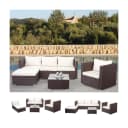 MCW Poly-Rattan-Garnitur Busto Braun Creme Sitzgruppe Sofa Lounge-Set Bild 1