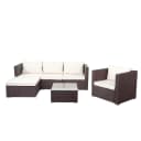 MCW Poly-Rattan-Garnitur Busto Braun Creme Sitzgruppe Sofa Lounge-Set Bild 2