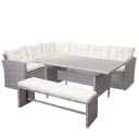 MCW Poly-Rattan-Garnitur MCW-A29 Hellgrau Creme 6-9 Sitzplätze Bild 2